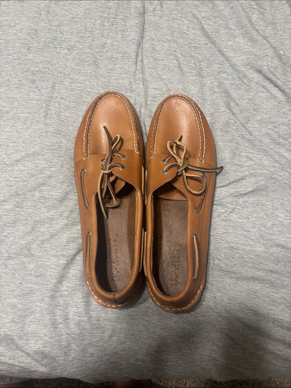 Sperry Men’s Brown Leather Moc-Toe Boat Shoes